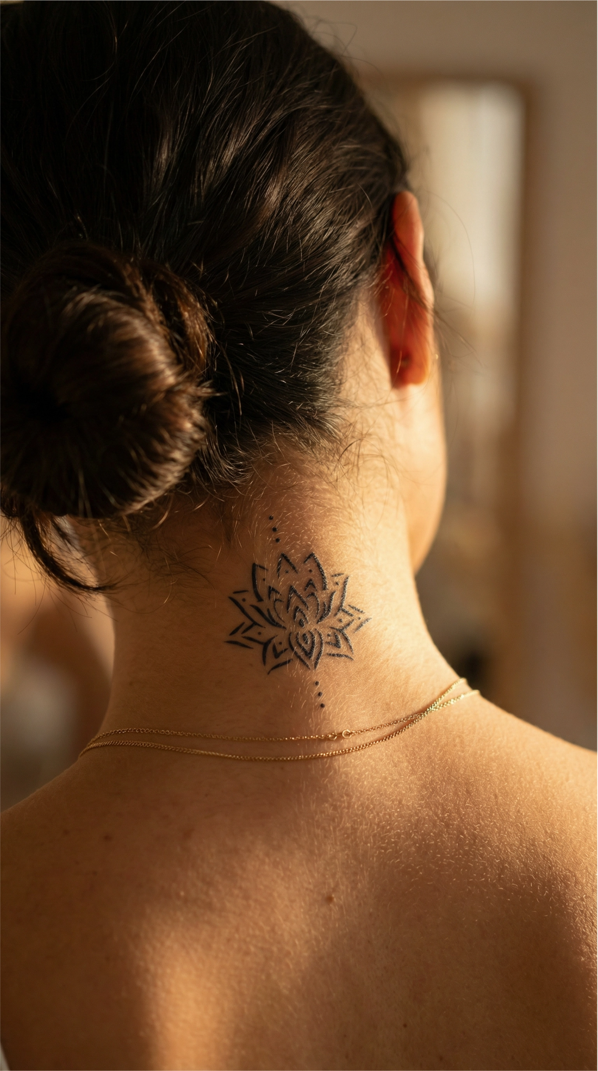 Model temporar Lotus, contur fin de linie, potrivit pentru lobul urechii sau pielea din spatele ei