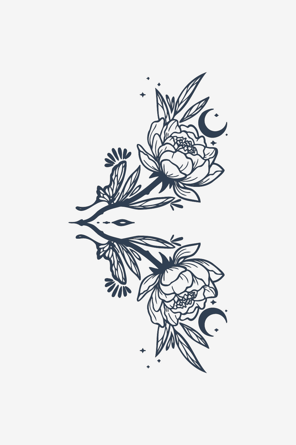 Flowers and Moon