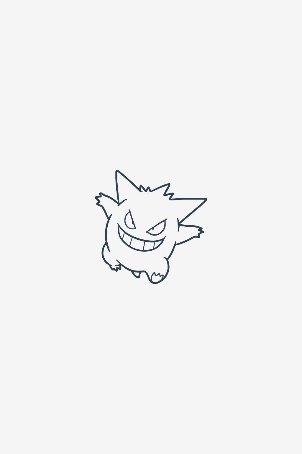 Model Gengar, tatuaj temporar cu linework fin, inspirat din cultura anime și gaming