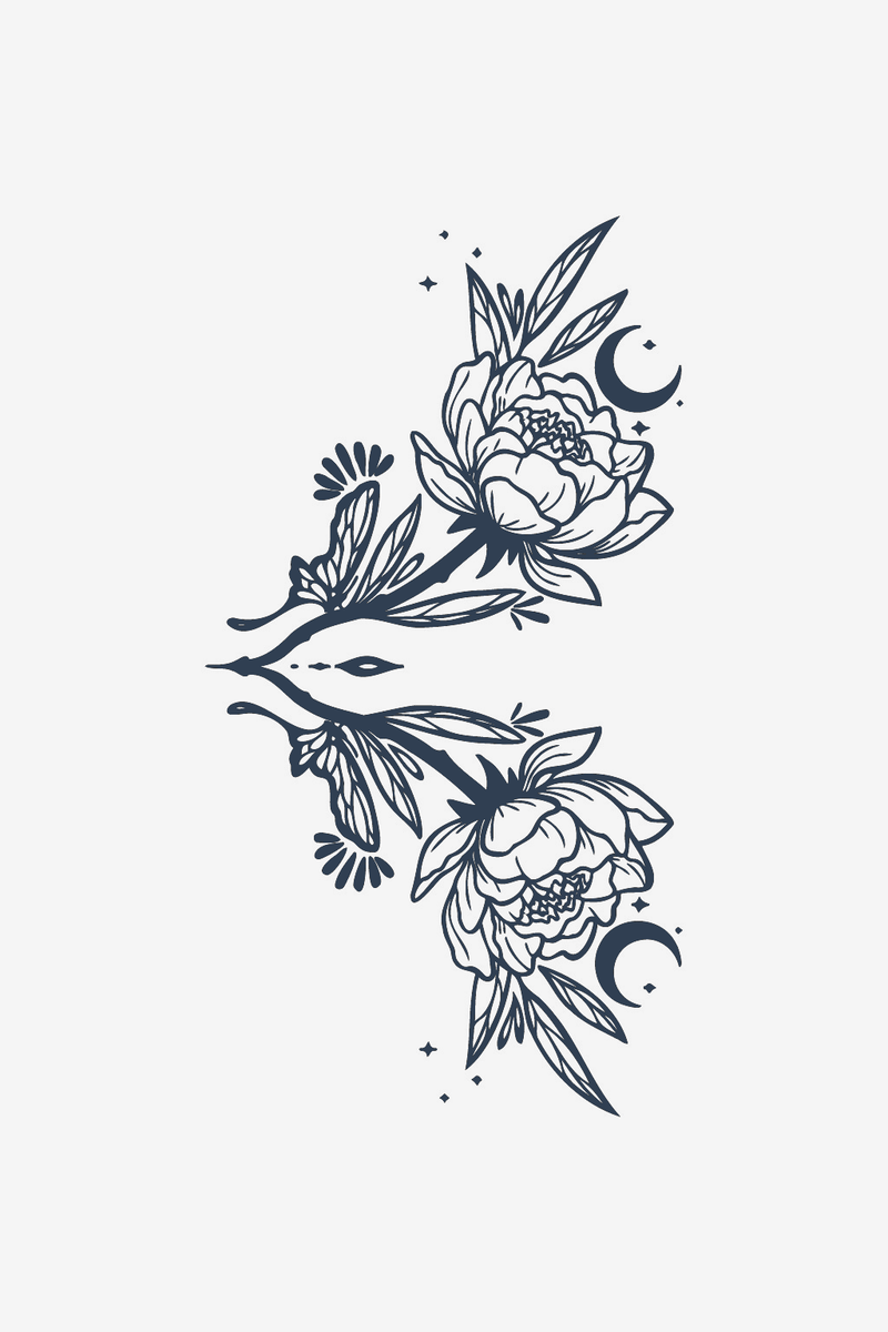 Flowers and Moon