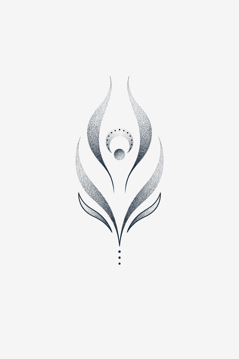 Flacără Lunară - tatuaj temporar Inklabs