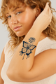 Grație – Tatuaj Temporar Feminim și Elegant cu Elemente Florale Fine

